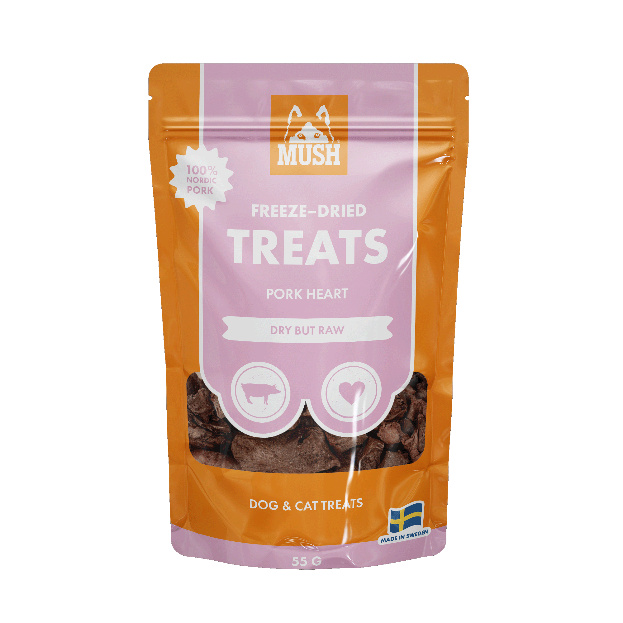 Mush Treats Frysetørket Svinehjerte